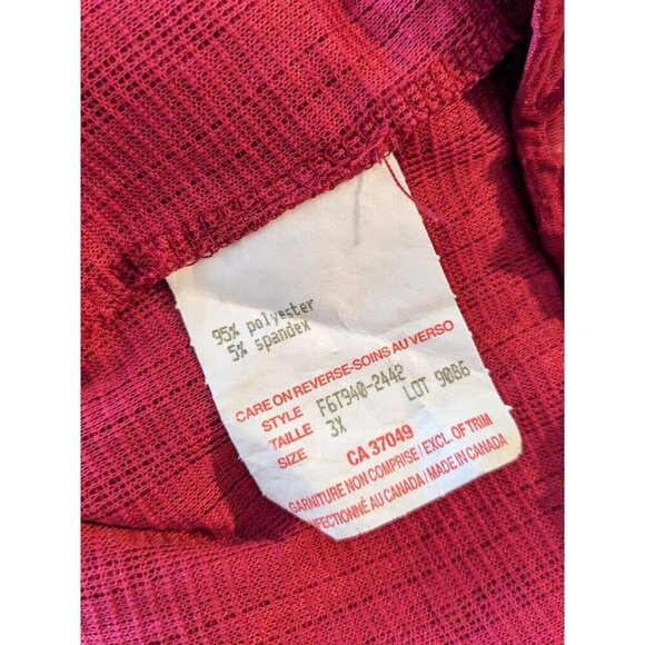 Vintage Claire France Womens Plus 3X Textured Tunic Top Attached Neckline Brooch - Picture 7 of 7